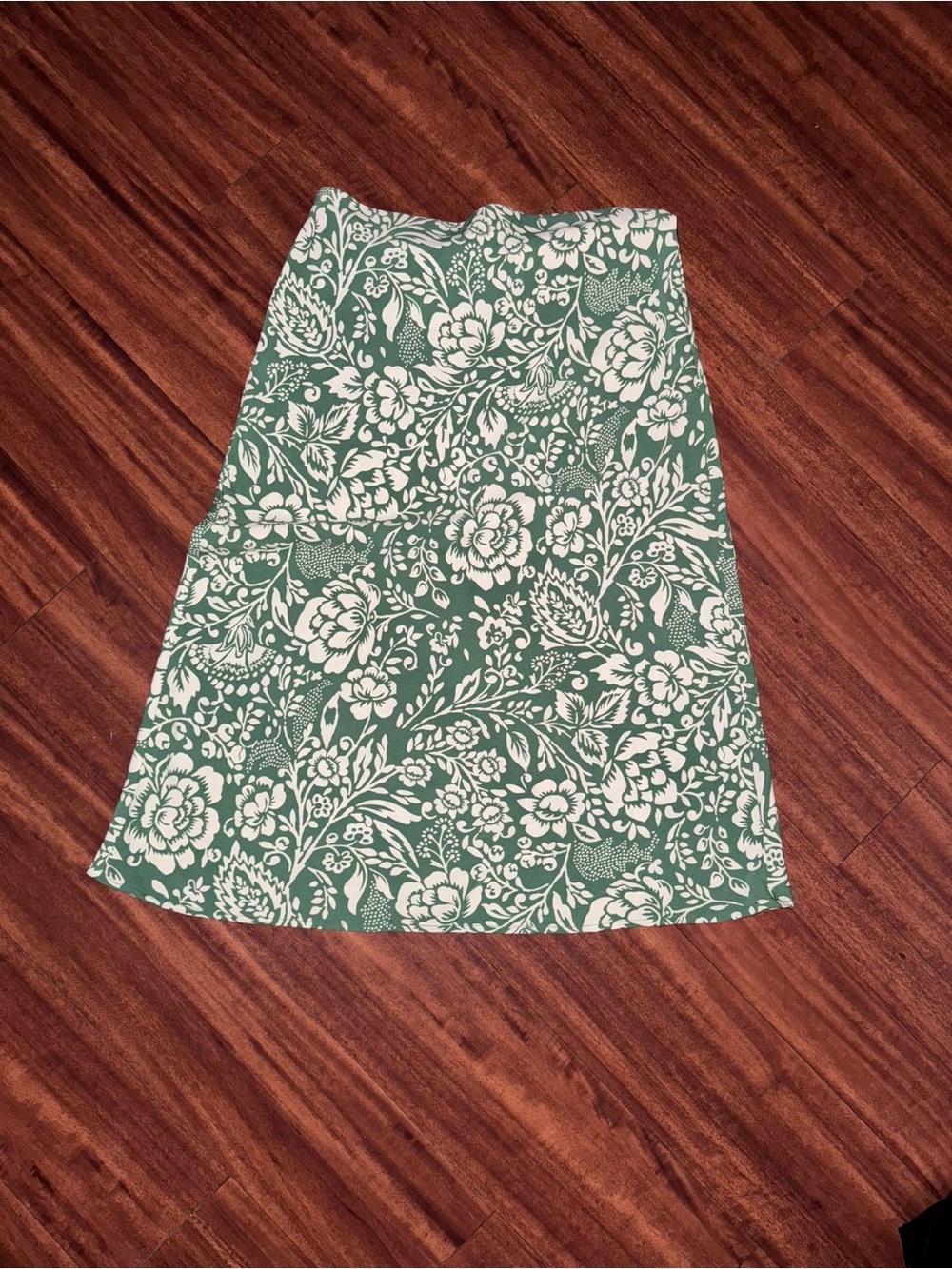Rachel Zoe Green and White Floral A-Line Skirt